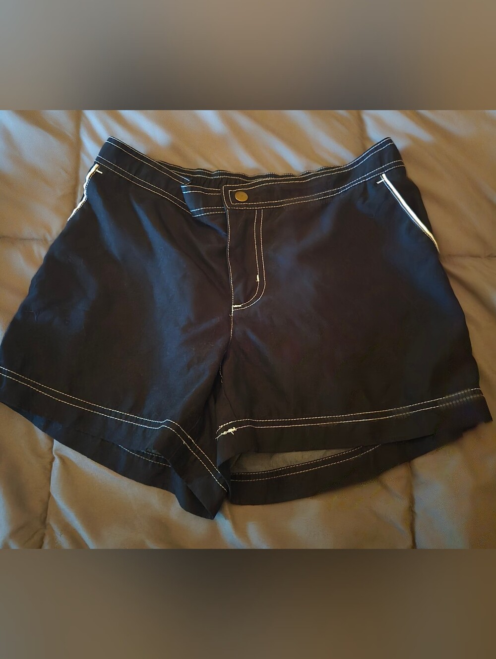 Catalina Black Beach Shorts,  Casual with White Stitching Women Small